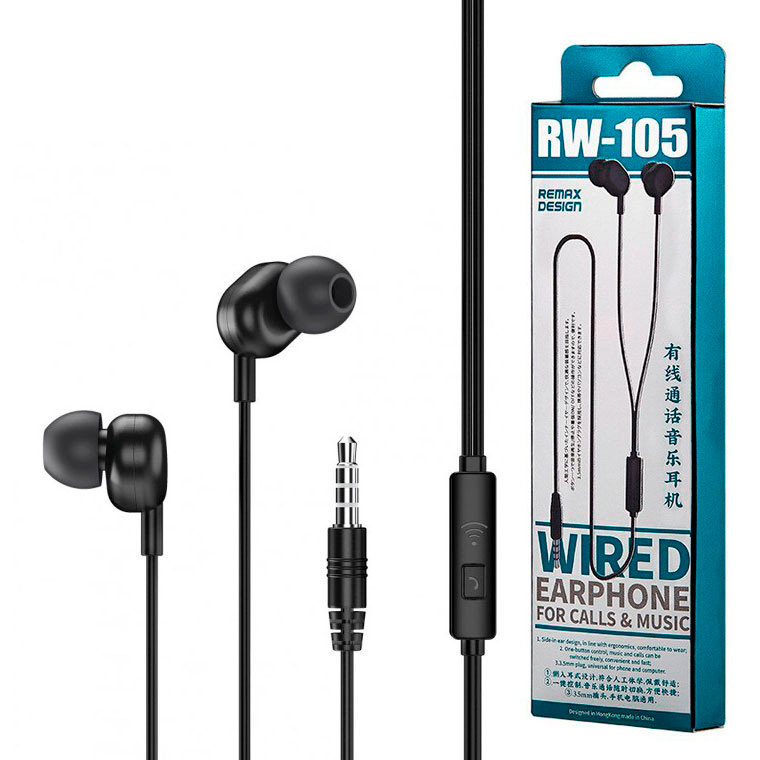 

Наушники с микрофоном Remax RW-105 черные