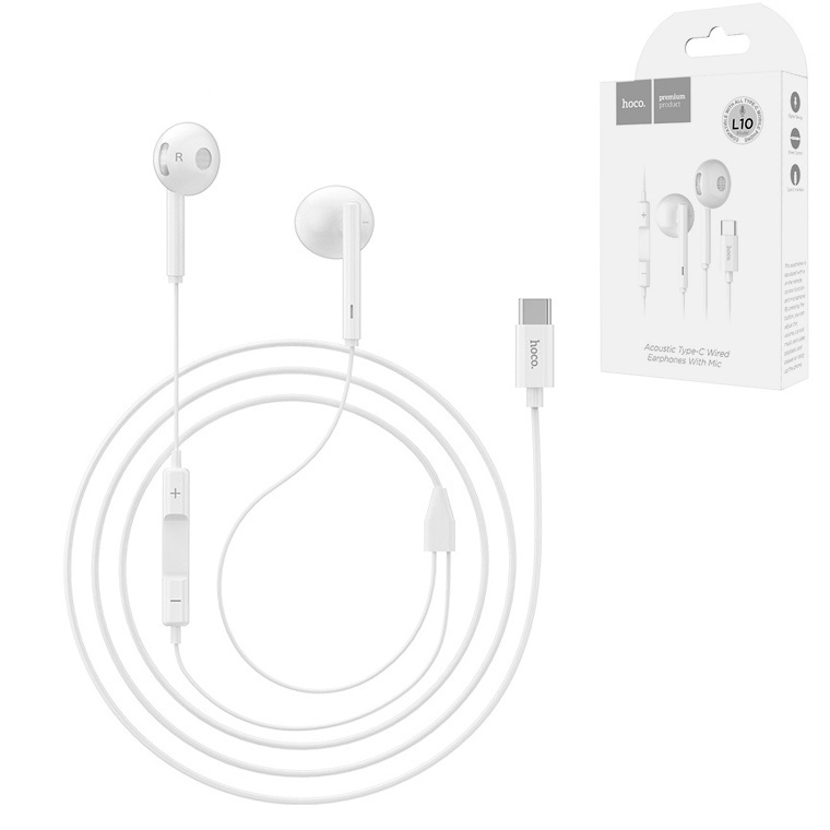 

Наушники с микрофоном Hoco L10 Type-C белые