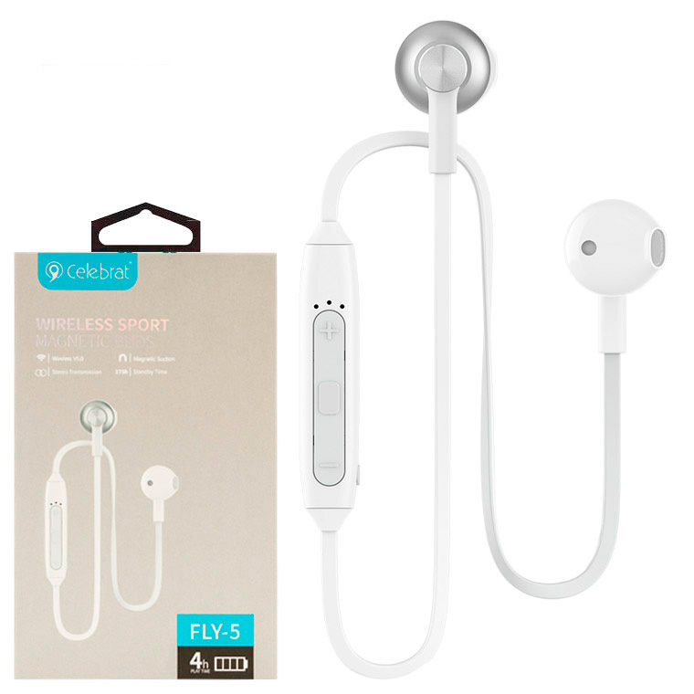 

Bluetooth наушники с микрофоном Celebrat FLY-5 белые