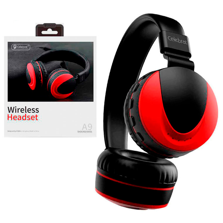 

Bluetooth гарнитура Celebrat A9 черно-красные