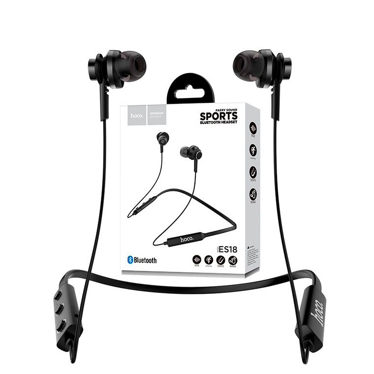 

Bluetooth наушники с микрофоном Hoco ES18 черные