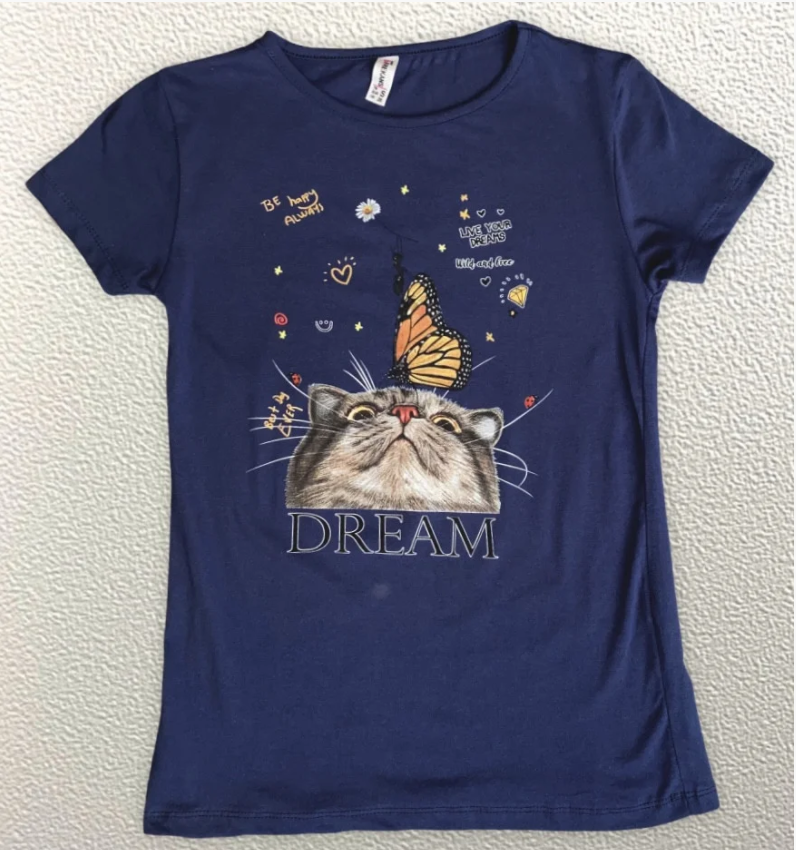 

Жіноча Футболка HAZARD КІТ DREAM синя 2190 (S (44))