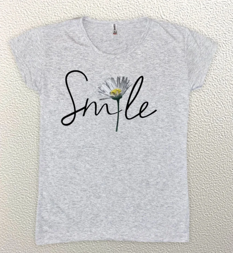 

Жіноча Футболка HAZARD SMILE ромашка сіра 21494 (S (44))