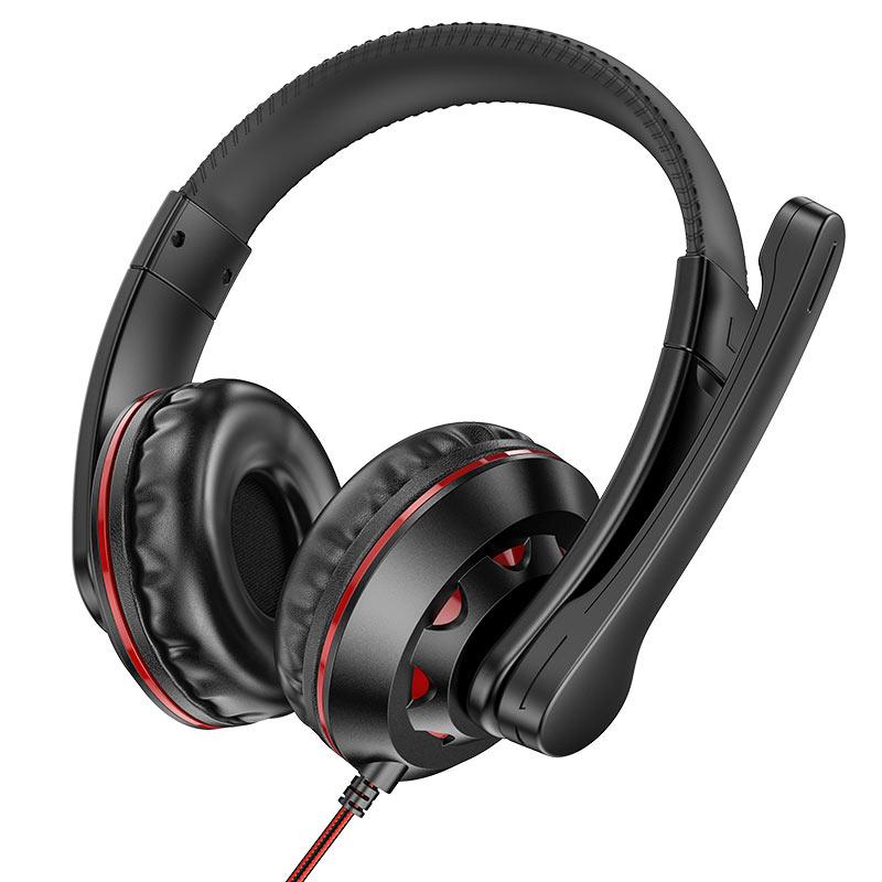 

Наушники Borofone BO102 PC игровая гарнитура для компьютера Черно-Красный
