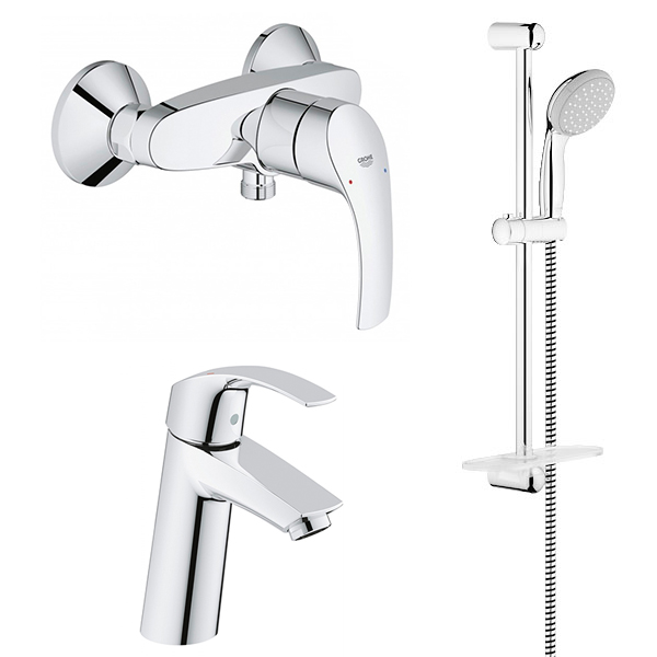 

Набор смесителей 3 в 1 для ванной комнаты Grohe EUROSMART 123244 M хром (77650)