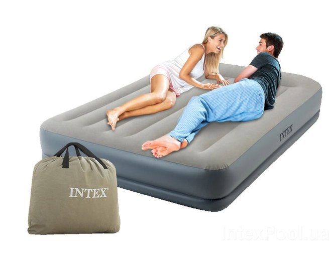 

Надувная кровать Intex 152*203*30 см со встроенным насосом(арт.64118)