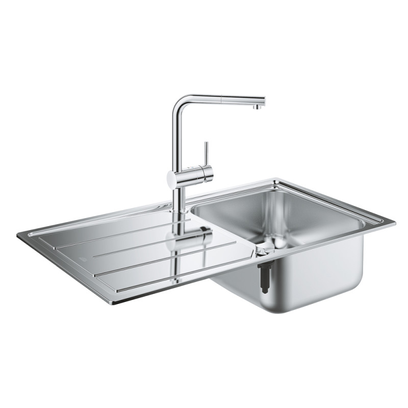 

Набор Grohe мойка кухонная K500 31573SD0 + смеситель Minta 32168000 хром/сталь (71317)