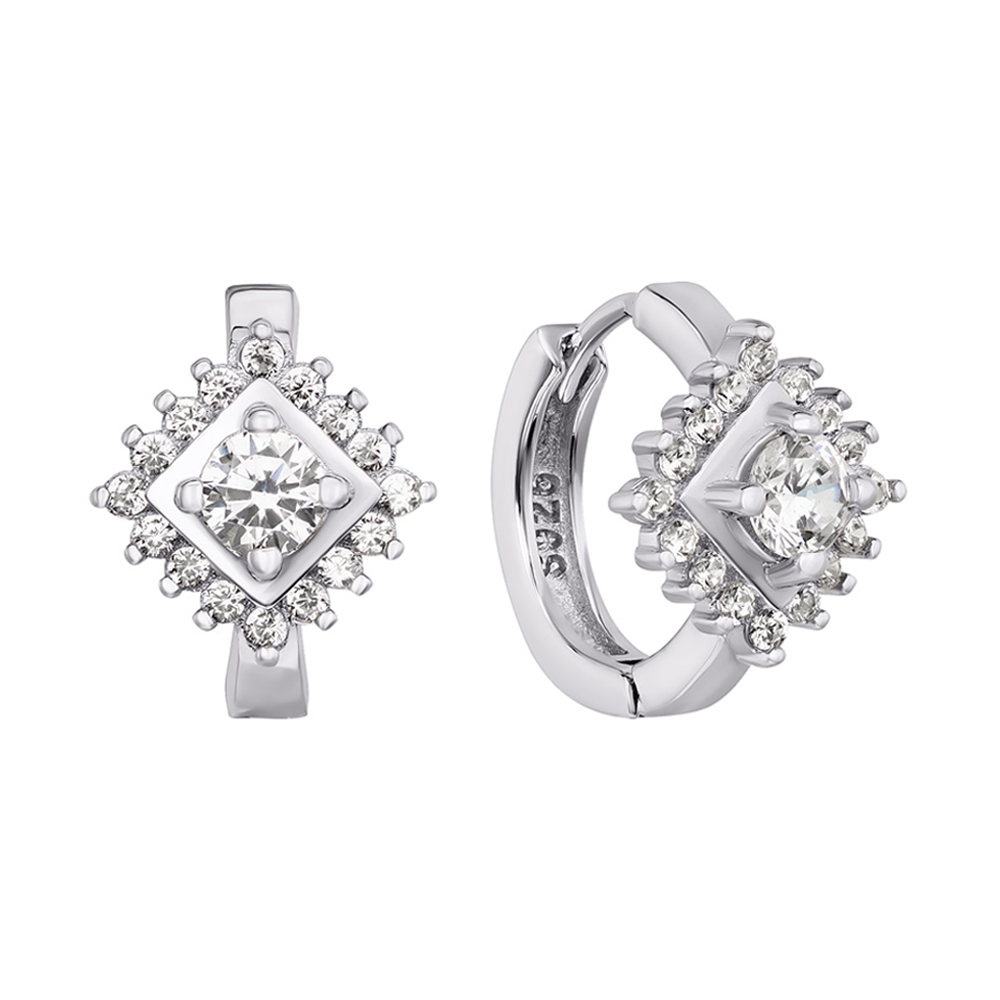 

Серебряные серьги с фианитами 000133083
