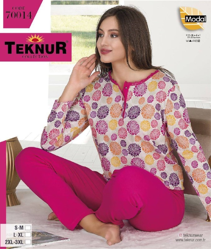 

Жіноча піжама Teknur 70014 S Малиновый