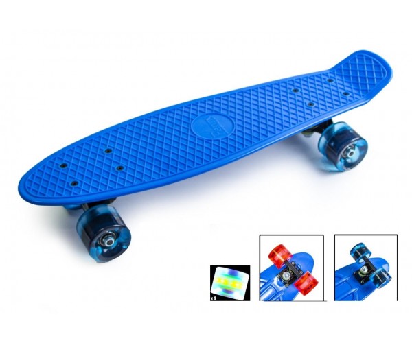 

Пенниборд (Penny Board Light) 22, Синий со светящимися колесами