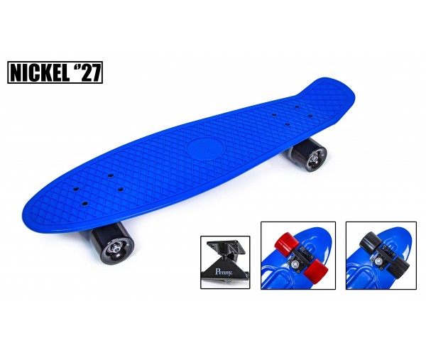 

Пенниборд Nickel удлиненный (Penny Board) Синий с черными колесами