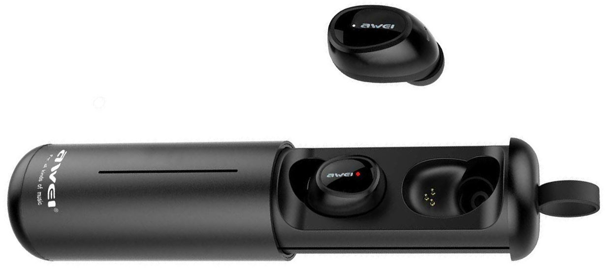 

Bluetooth наушники Awei T5 с зарядным боксом Black