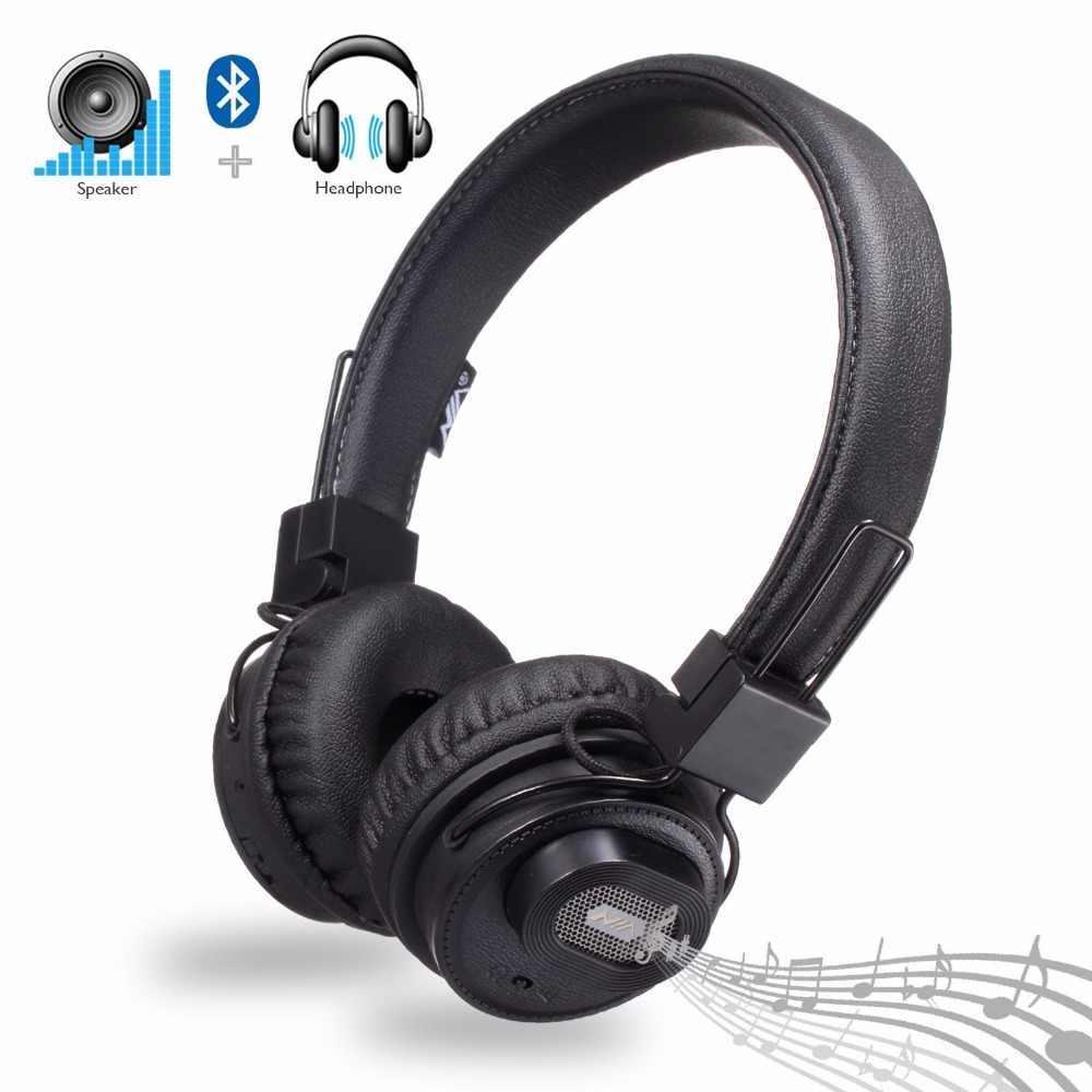 

Беспроводные Bluetooth стерео наушники NIA X5SP с МР3, FM и колонкой Black (np5855)