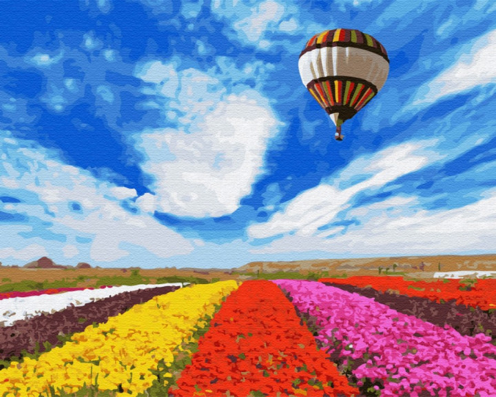 

Картина по номерам BrushMe GX34021 40*50 cм Полёт над тюльпанным полем