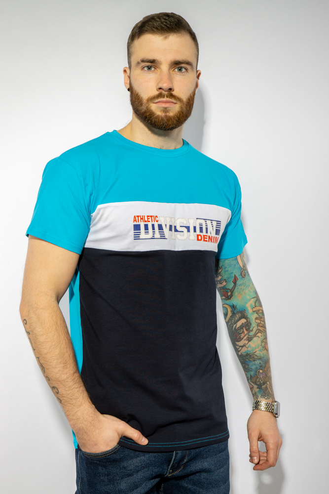 

Футболка с текстовым принтом Time of Style 85F260  Голубой-синий, Футболка с текстовым принтом Time of Style 85F260 L Голубой-синий