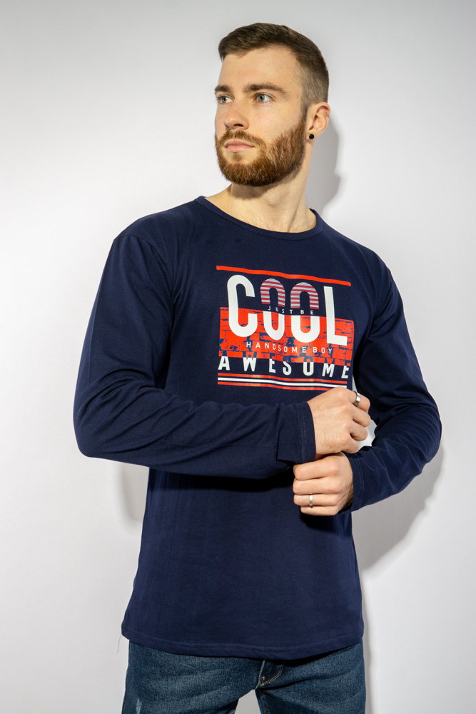 

Лонгслив с принтом на груди Time of Style 85F1007 XXL Темно-синий
