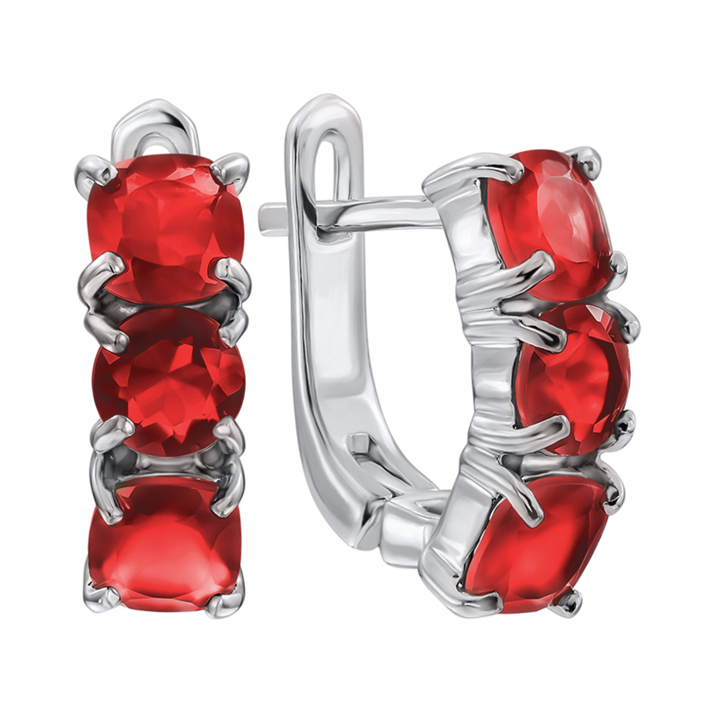 

Серебряные серьги с гранатами 000136780