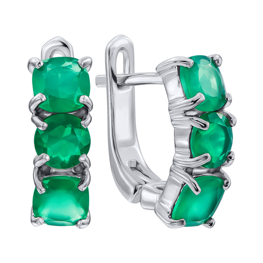 

Серебряные серьги с агатом 000136779