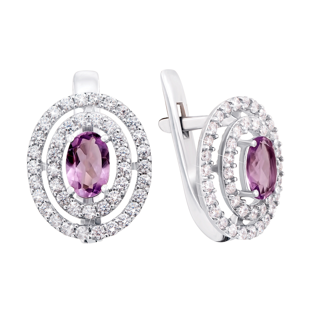 

Серебряные серьги с аметистом 000012653