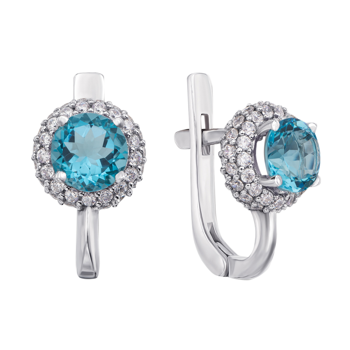 

Серебряные серьги с топазом swiss 000012667