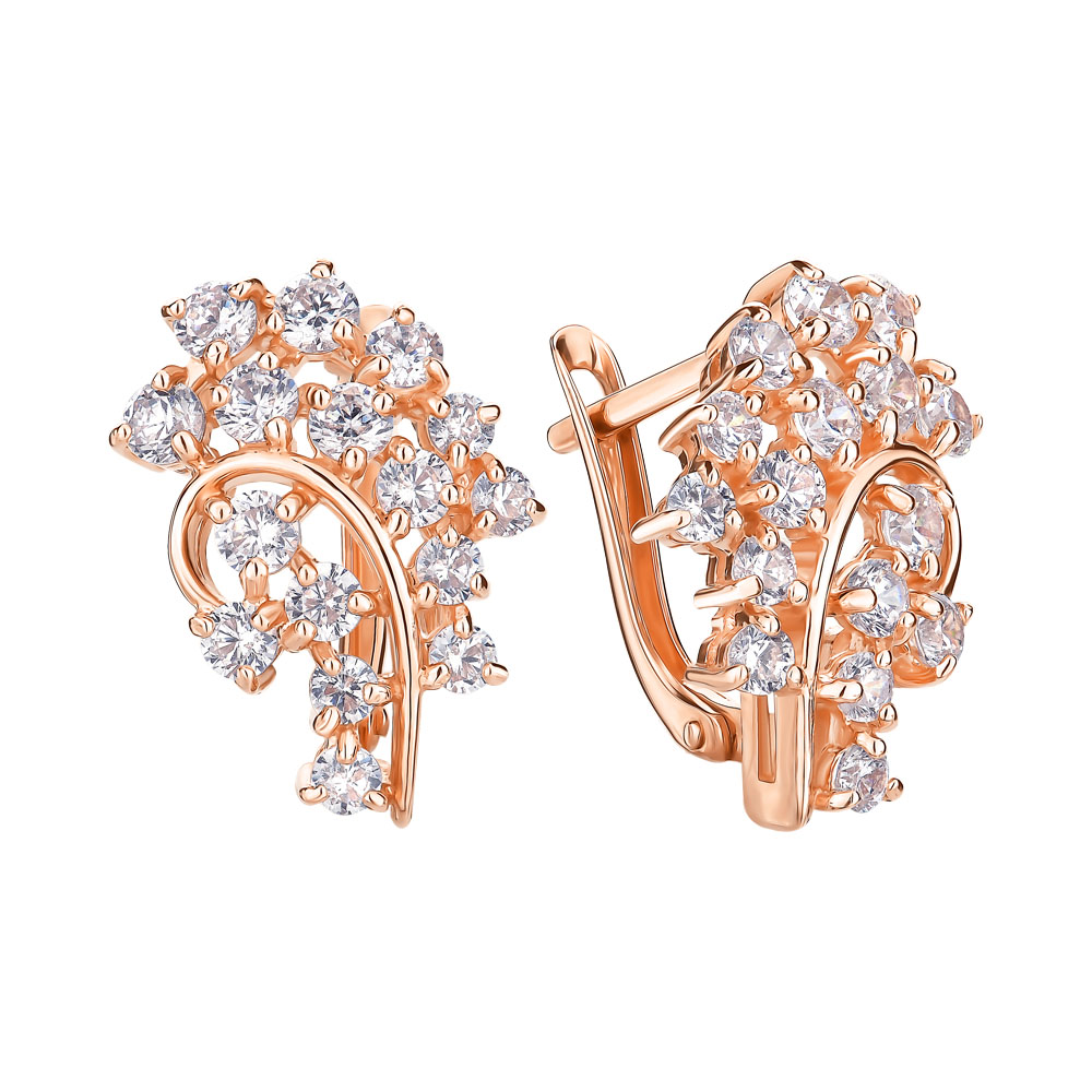 

Серьги из красного золота с фианитами 000145573