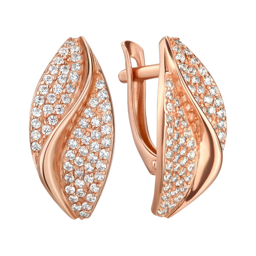 

Серьги из красного золота с фианитами 000143821