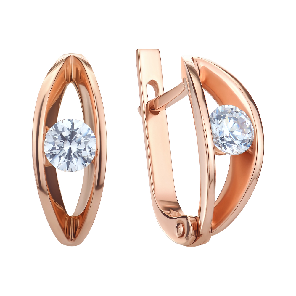 

Серьги из красного золота с цирконием Swarovski 000145492