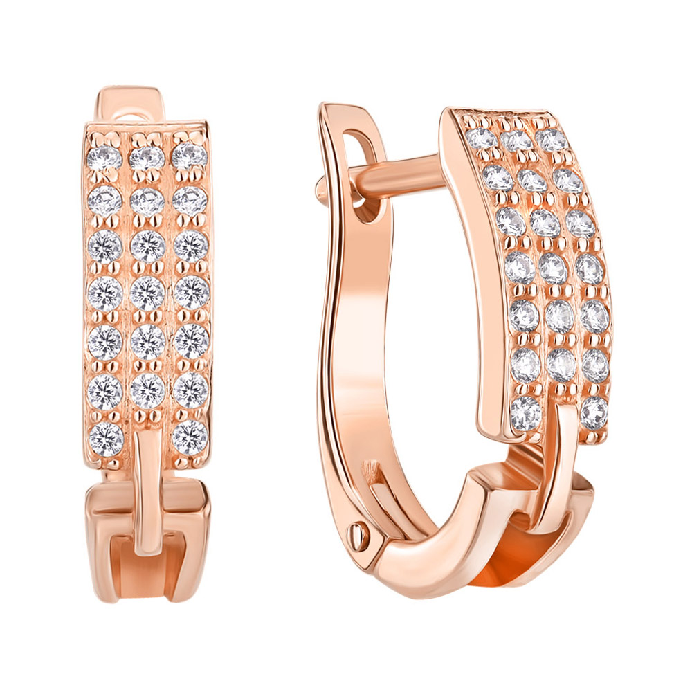 

Серьги из красного золота с фианитами 000134934