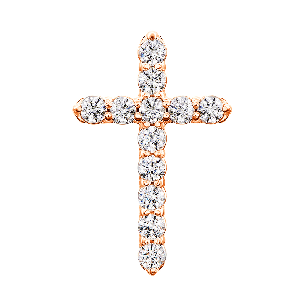 

Золотой крестик с цирконием Swarovski 000049414