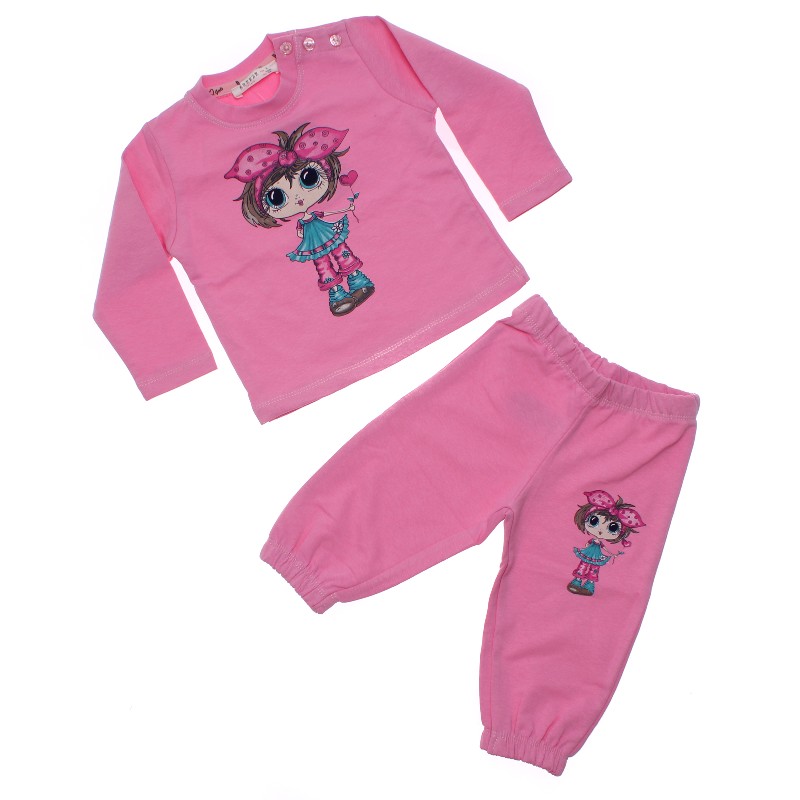 

Футболка с длинным рукавом + Брюки BREEZE 7302 92 см розовый