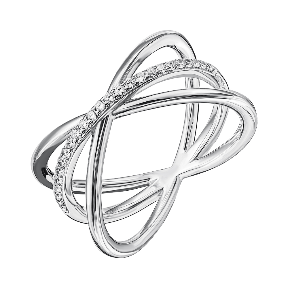 

Серебряное кольцо с фианитами 000133956 16.5 размера