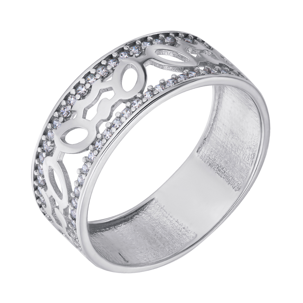 

Серебряное кольцо с фианитами 000113290 19 размера