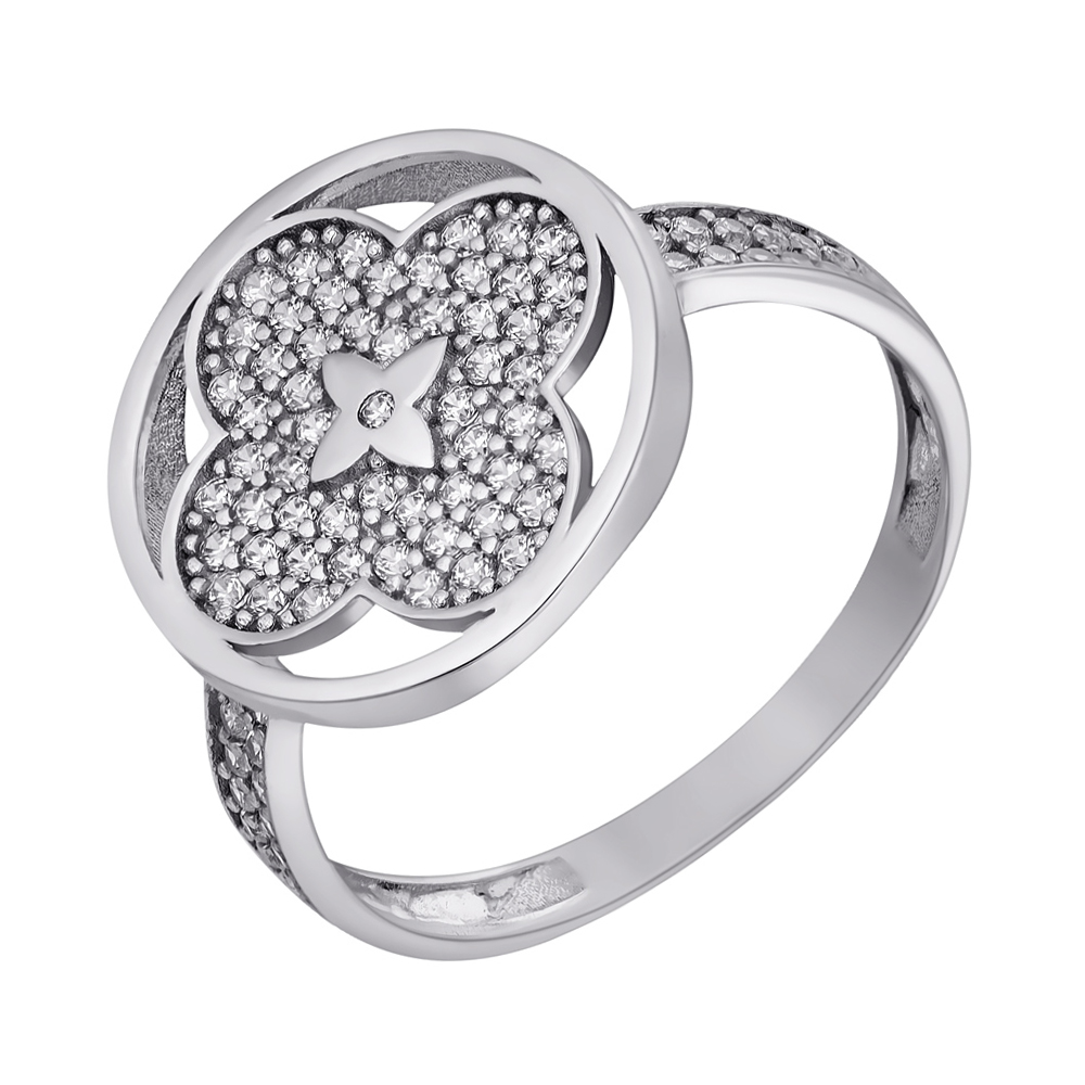 

Серебряное кольцо с инкрустацией фианитами 000102052 18.5 размера