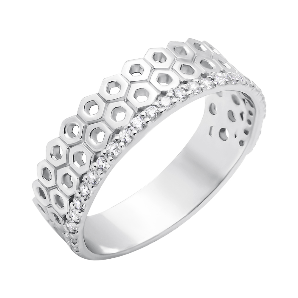 

Серебряное кольцо с дорожкой из фианитов 000119126 17.5 размера