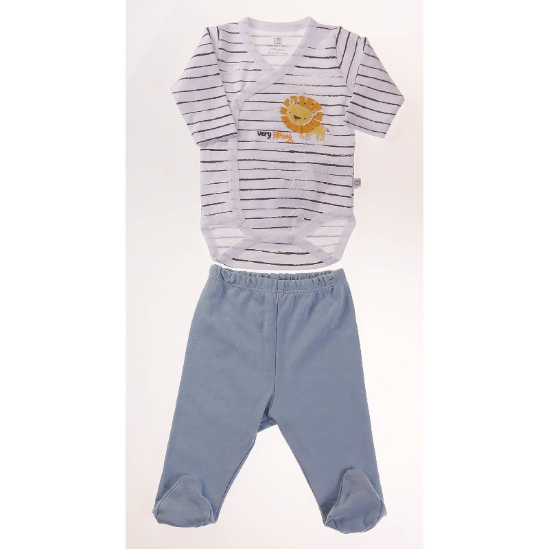 

Боди + Повзуни для мальчика BIBABY 56734 62 см белый/голубой (478908)