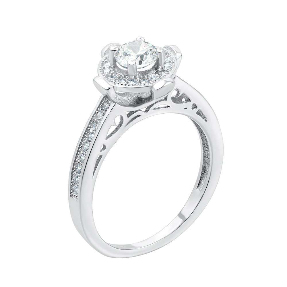 

Серебряное кольцо с фианитами 000117768 16.5 размера