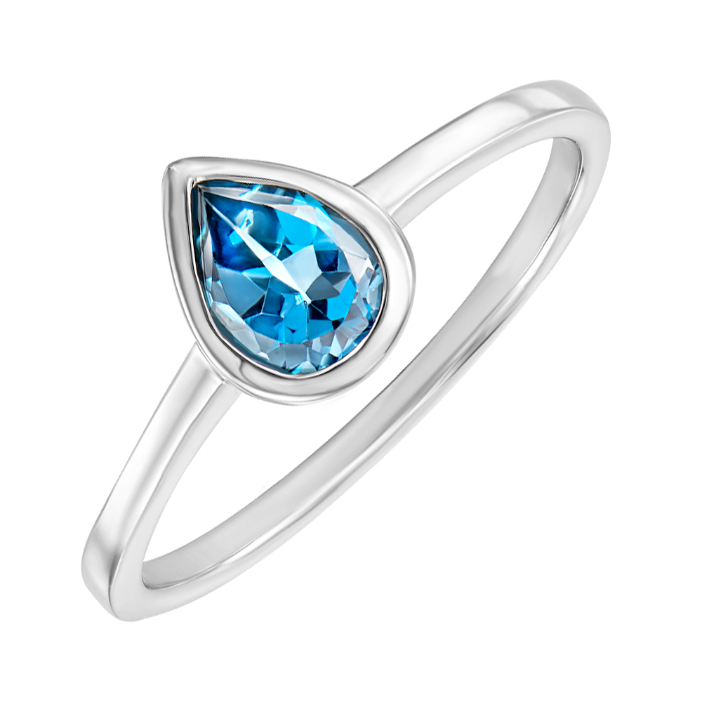 

Серебряное кольцо с топазом swiss 000144874 18 размера