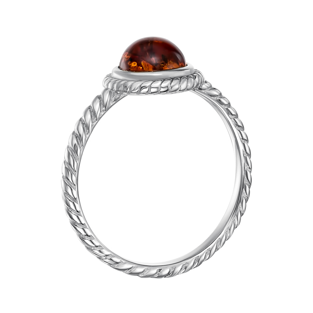 

Серебряное кольцо с янтарем 000145874 17.5 размера