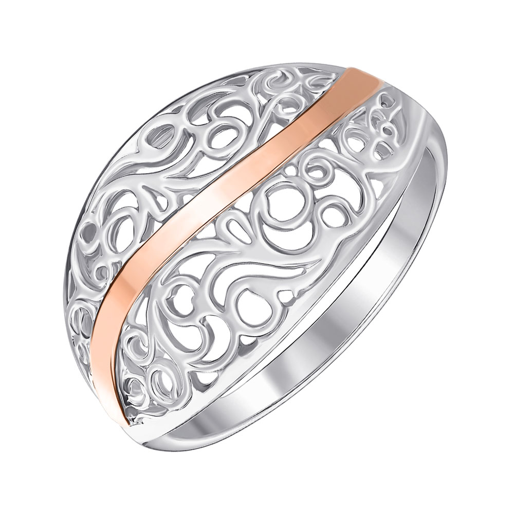 

Серебряное кольцо с золотой накладкой 000146001 17 размера