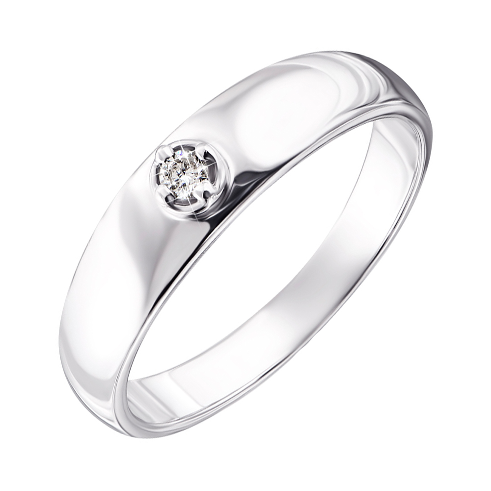 

Серебряное кольцо с бриллиантом 000123332 17 размера