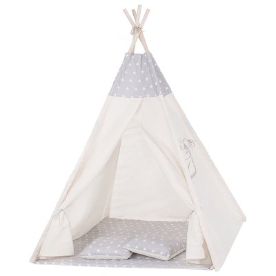 

Детская палатка вигвам Springos Tipi Xxl White/Grey SKL41-277683