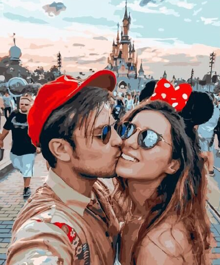 

Картина за номерами Любовь диснейленда набір для розпису, фарби та пензлі BK-GX29259 набір для розпису, фарби та пензлі