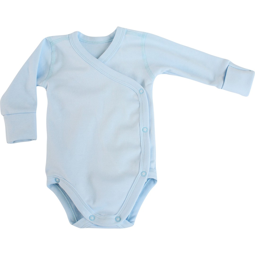 

Боді на запах, рібана 56 см. голубий BD44-Blue-18 Ladan