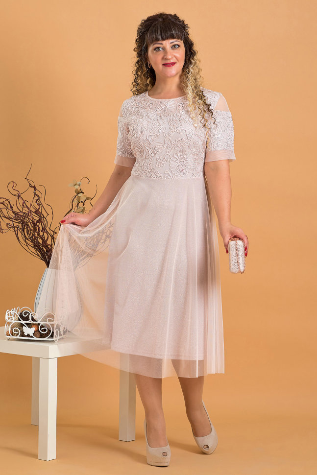 

Платье Alenka Plus 14325-2 бежевый, Платье Alenka Plus 14325-2 бежевый, 58