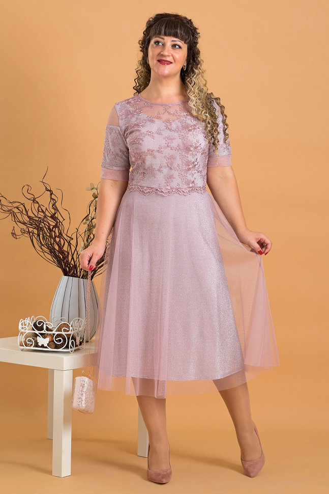 

Платье Alenka Plus 14325 пудра, Платье Alenka Plus 14325 пудра, 54