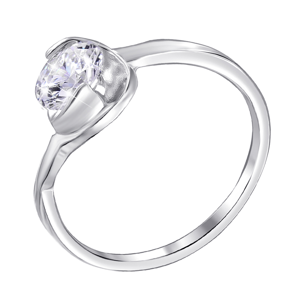 

Серебряное кольцо с фианитом 000116351 17 размера