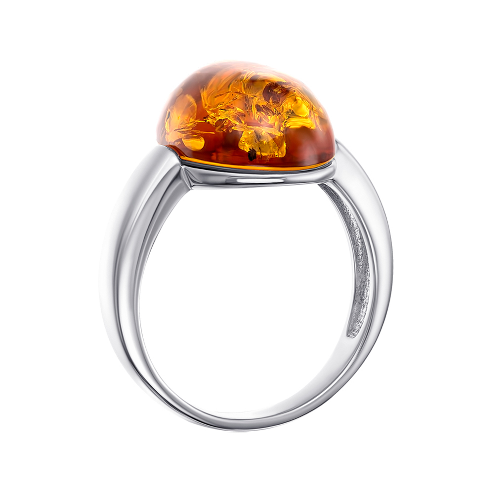 

Серебряное кольцо с янтарем 000145873 17.5 размера