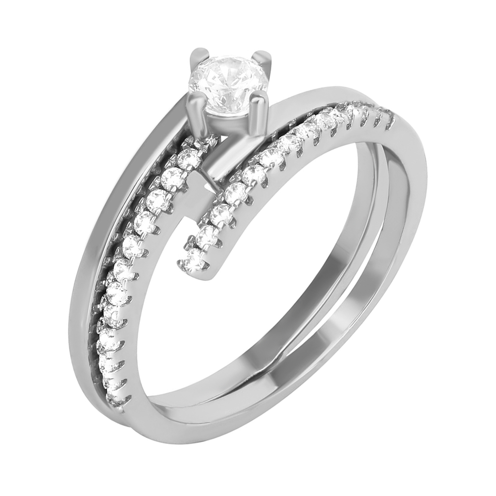 

Серебряное кольцо с фианитами 000042832 16 размера