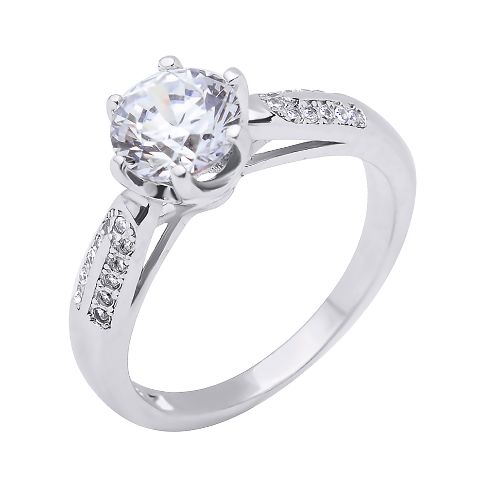 

Серебряное кольцо с фианитами 000118430 16 размера