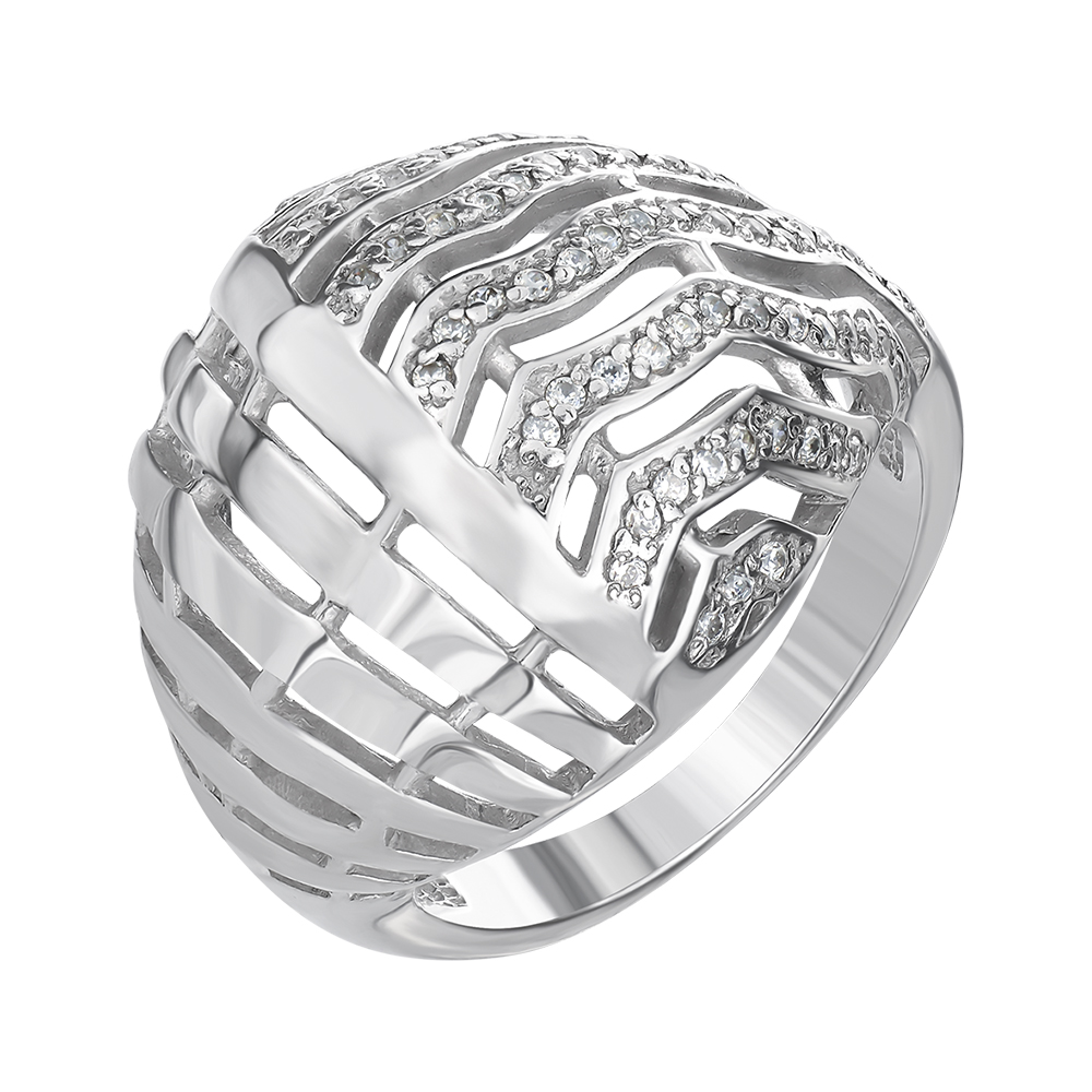 

Серебряное кольцо с фианитами 000145131 17.5 размера